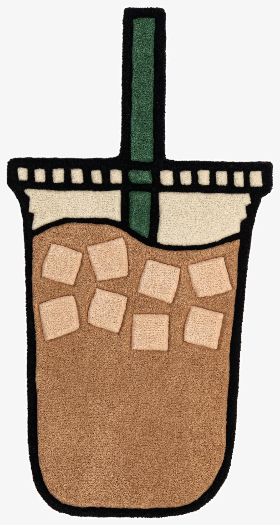 1' 7 x 3' 1 Happy Rugs Iced Coffee Wool Freeform