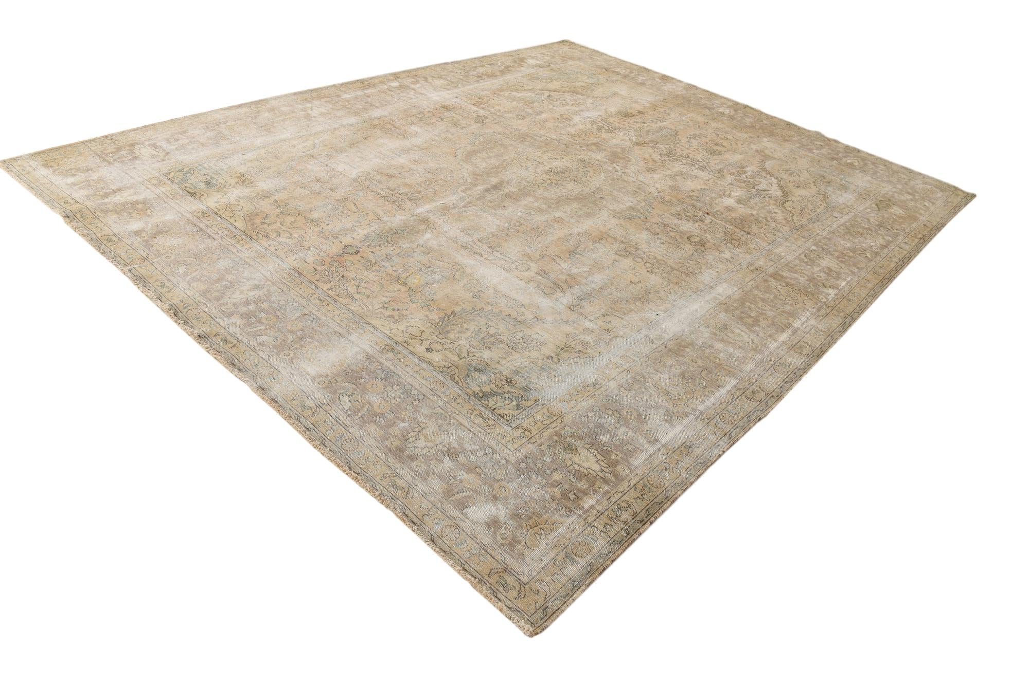 9' 7 x 12' 6 Hand Knotted Ultra Vintage Persian Wool Rug