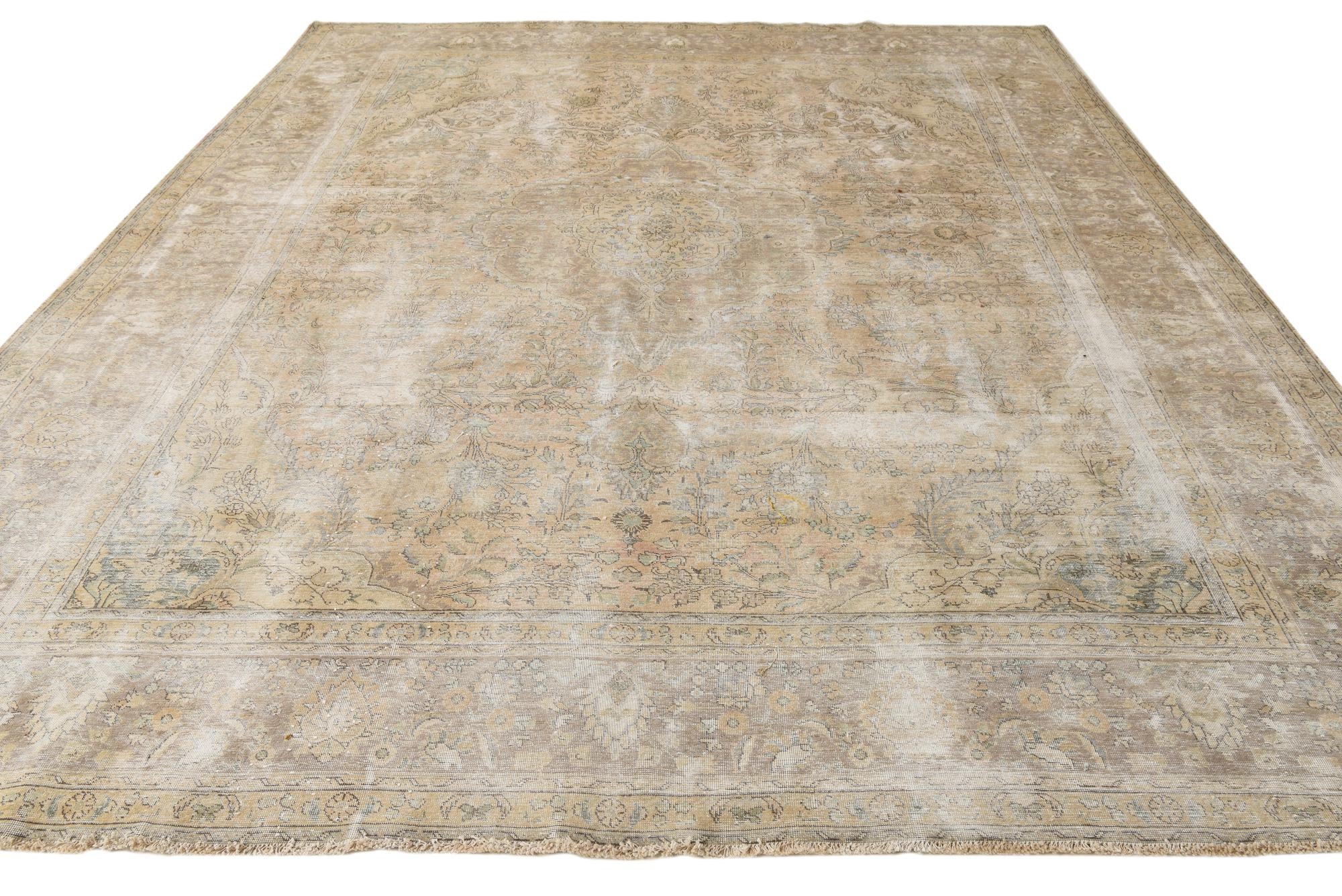 9' 7 x 12' 6 Hand Knotted Ultra Vintage Persian Wool Rug