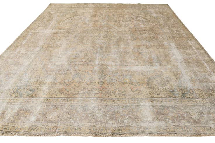 Detail image of 9' 7 x 12' 6 Hand Knotted Ultra Vintage Persian Wool Rug