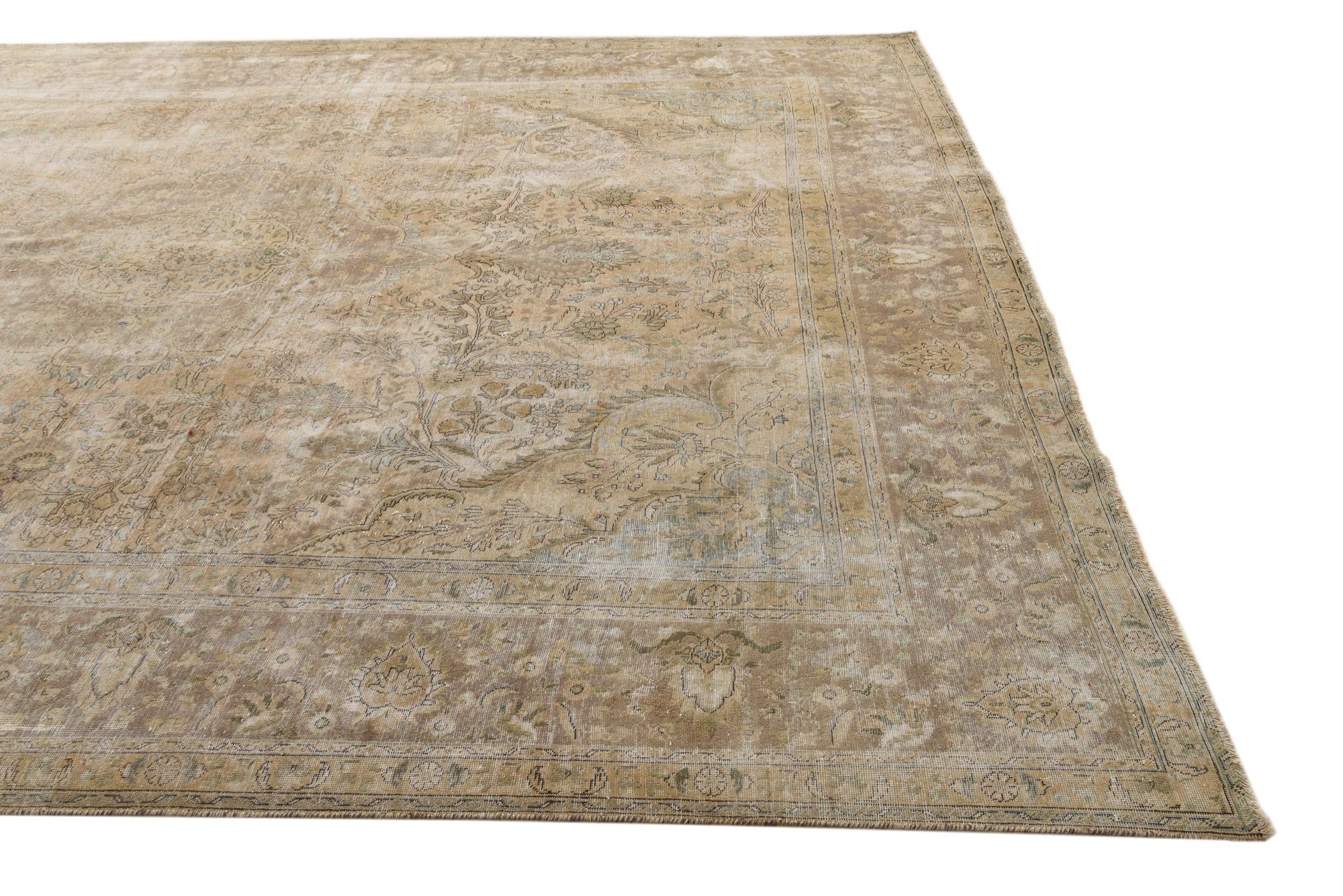 9' 7 x 12' 6 Hand Knotted Ultra Vintage Persian Wool Rug
