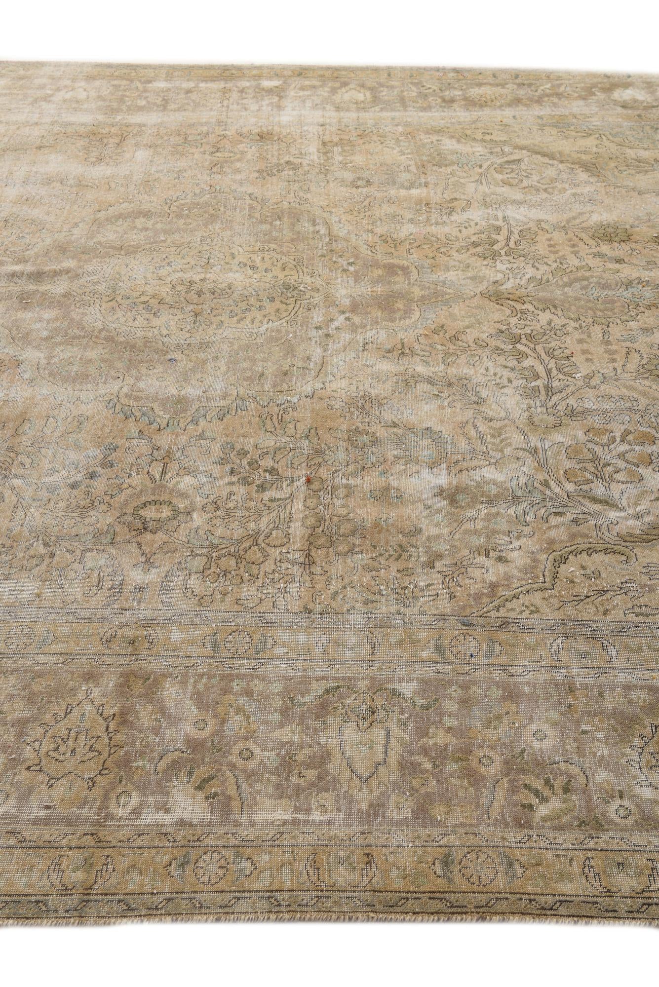 9' 7 x 12' 6 Hand Knotted Ultra Vintage Persian Wool Rug