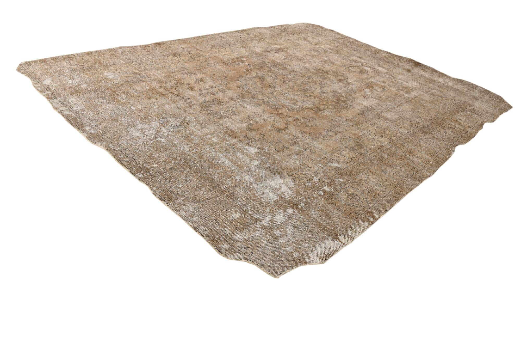 9' 4 x 12' 3 Hand Knotted Ultra Vintage Persian Wool Rug