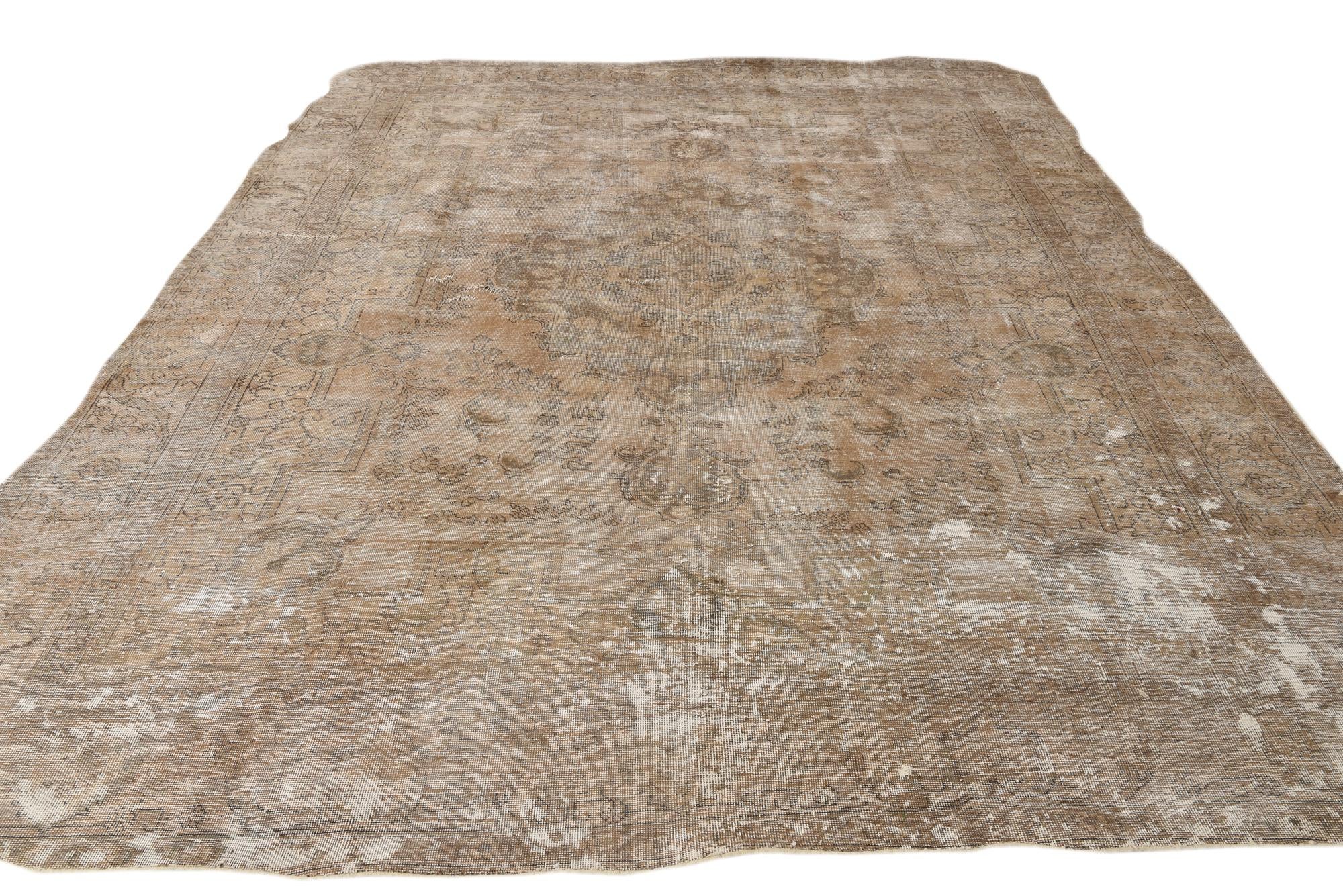 9' 4 x 12' 3 Hand Knotted Ultra Vintage Persian Wool Rug