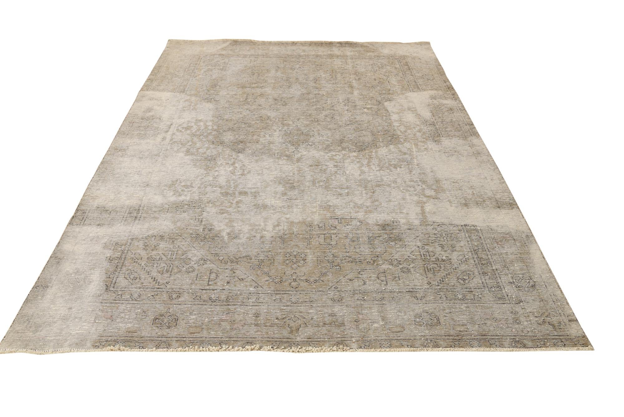 6' 5 x 9' 5 Hand Knotted Ultra Vintage Persian Wool Rug
