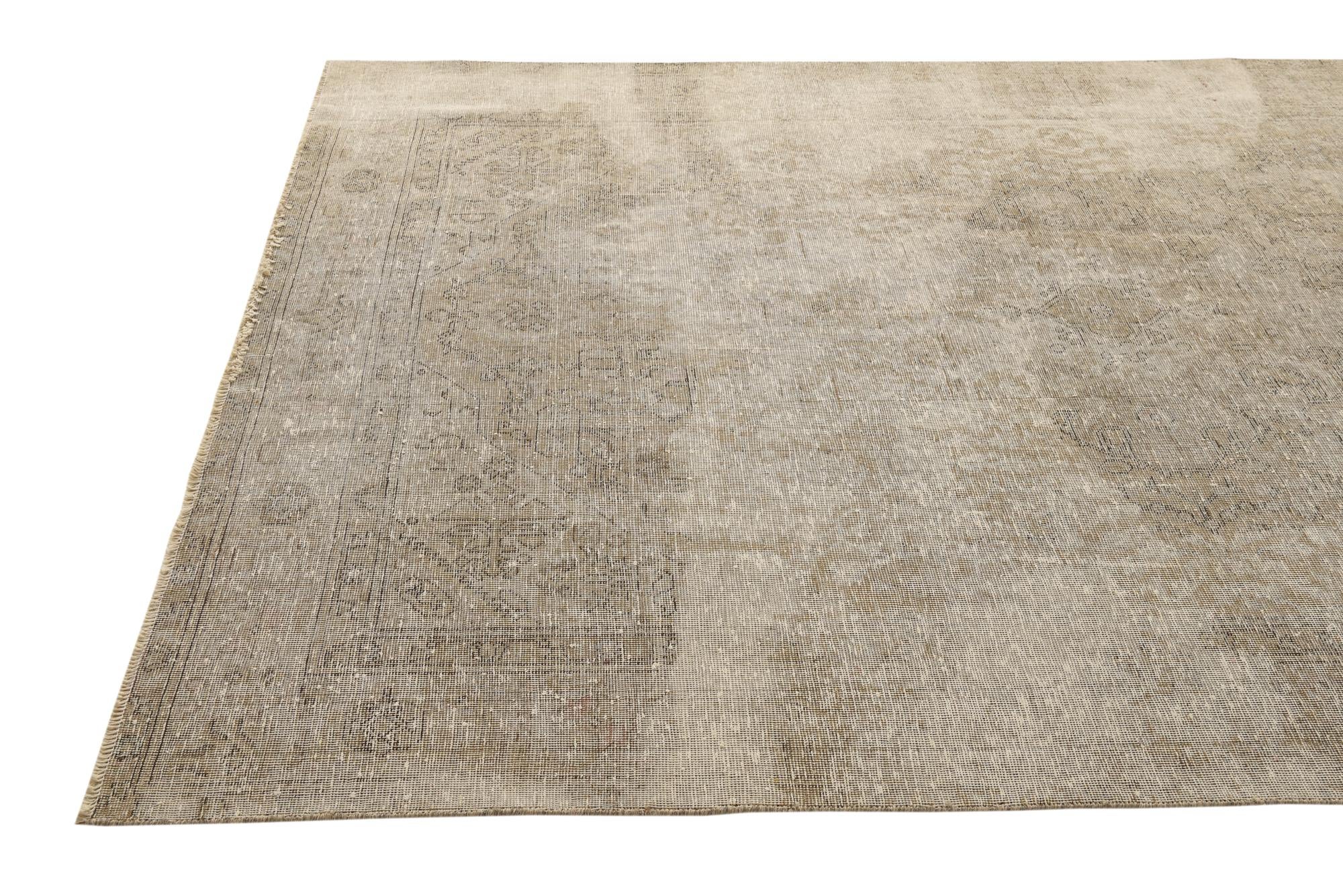 6' 5 x 9' 5 Hand Knotted Ultra Vintage Persian Wool Rug