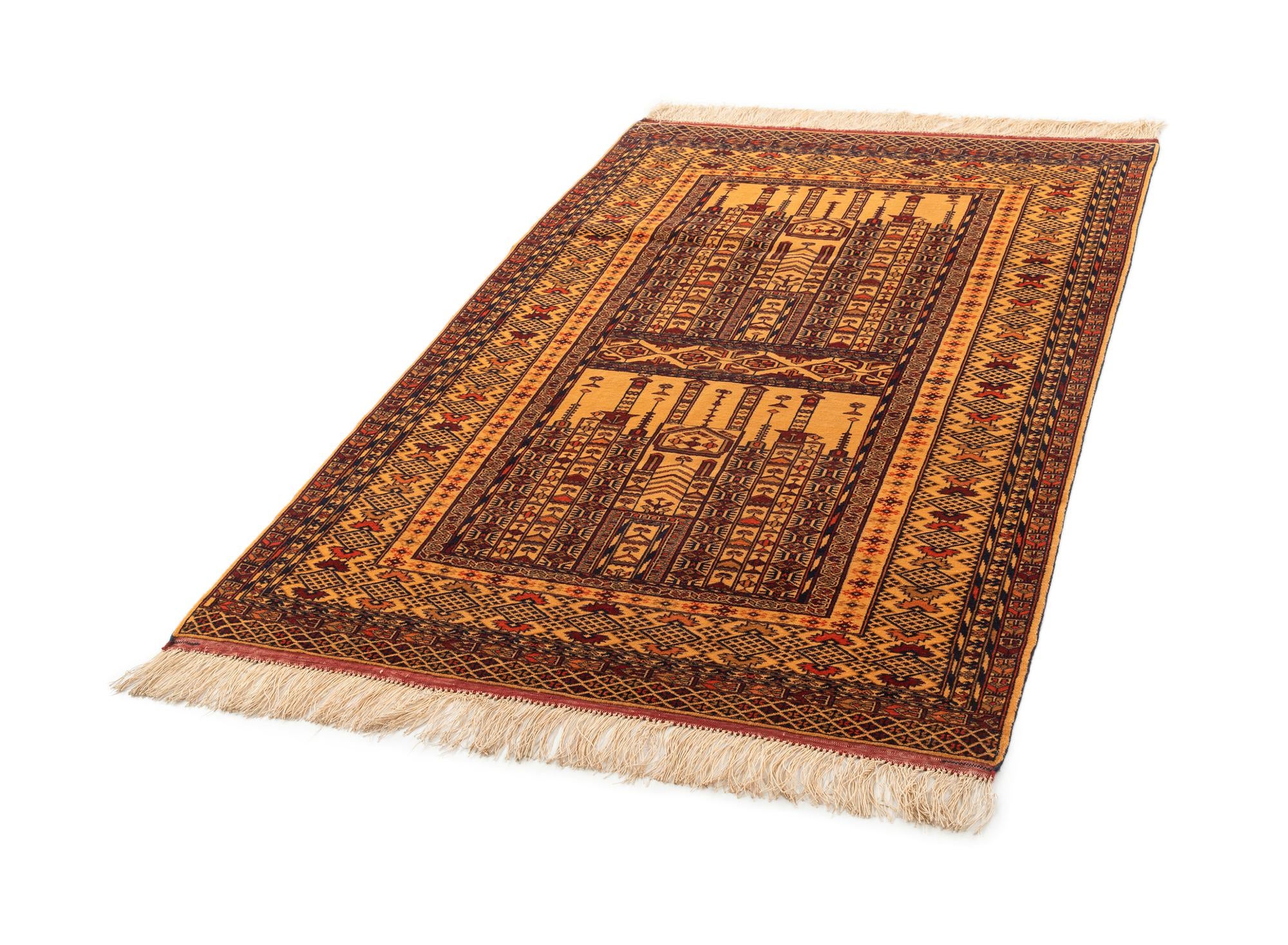 4' 1 x 6' 4 Hand Knotted Afghan Akhche Oriental Wool Rug