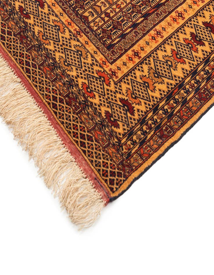 Detail image of 4' 1 x 6' 4  Hand Knotted Afghan Akhche Oriental Wool Rug