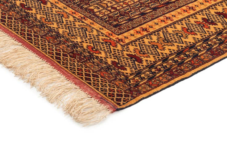 Detail image of 4' 1 x 6' 4 Hand Knotted Afghan Akhche Oriental Wool Rug