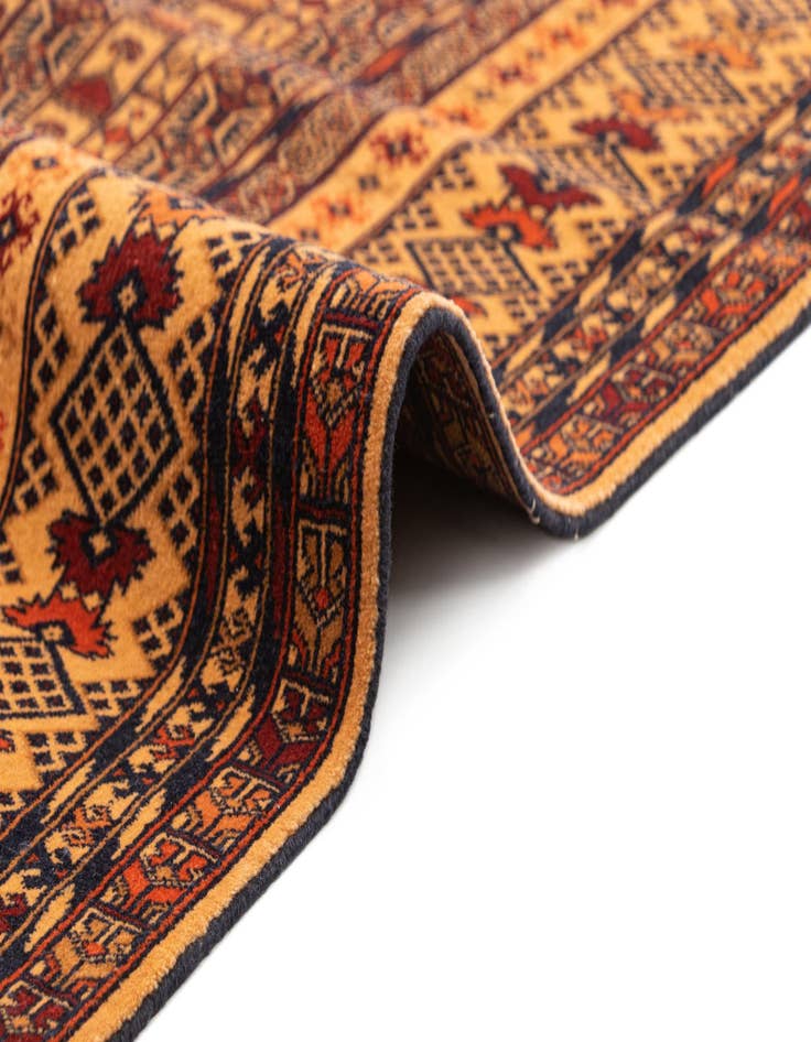 Detail image of 4' 1 x 6' 4  Hand Knotted Afghan Akhche Oriental Wool Rug