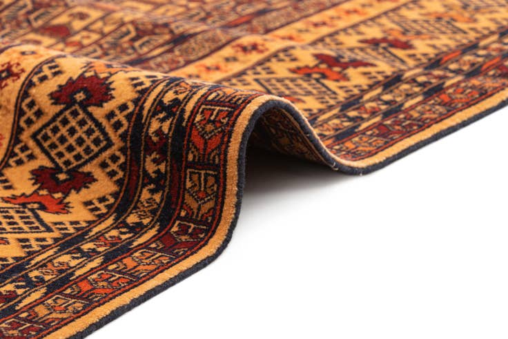 Detail image of 4' 1 x 6' 4 Hand Knotted Afghan Akhche Oriental Wool Rug