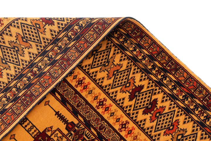 4' 1 x 6' 4 Hand Knotted Afghan Akhche Oriental Wool Rug