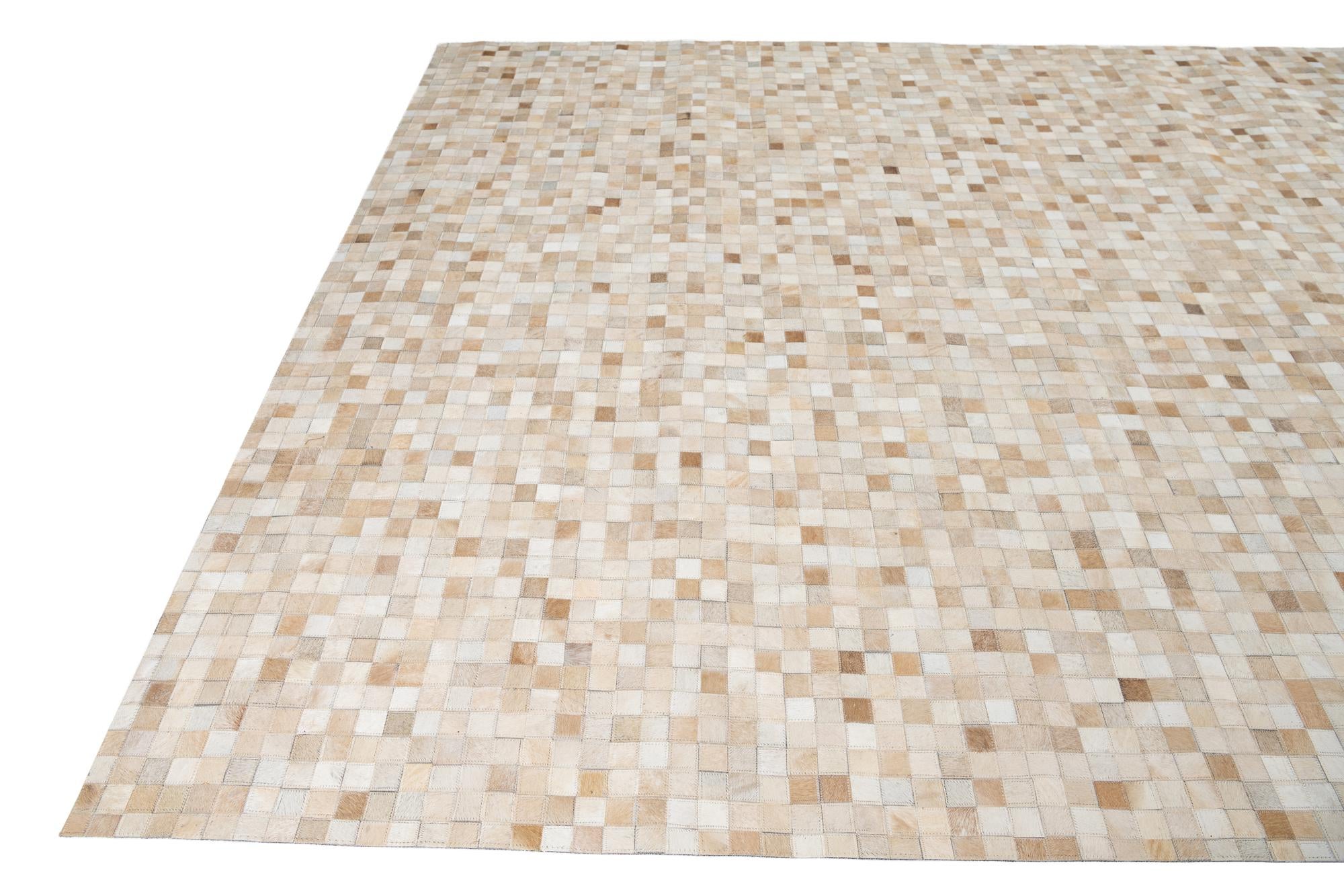 8' x 10' Cowhide Leather Rug
