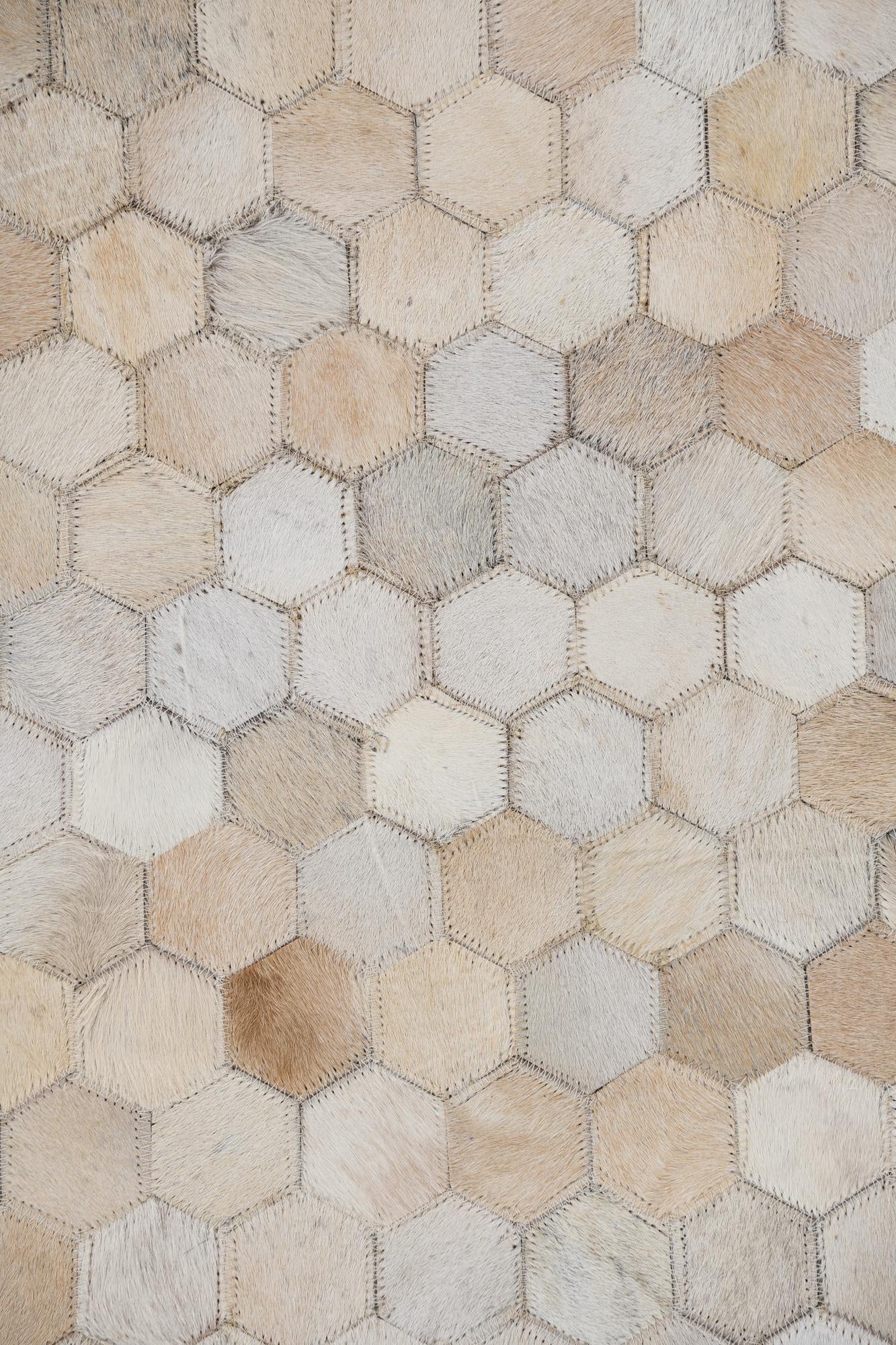 5' 3 x 7' 4 Cowhide Leather Rug