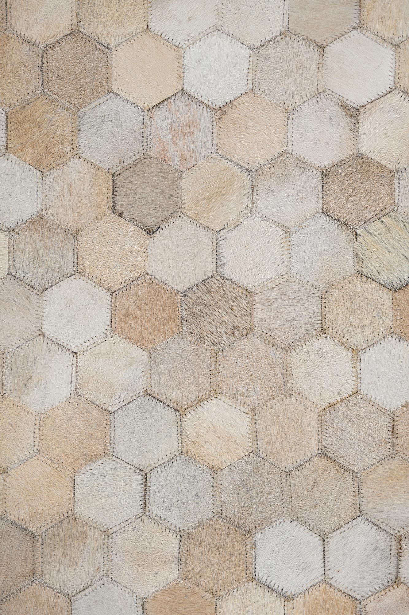 5' 3 x 7' 4 Cowhide Leather Rug