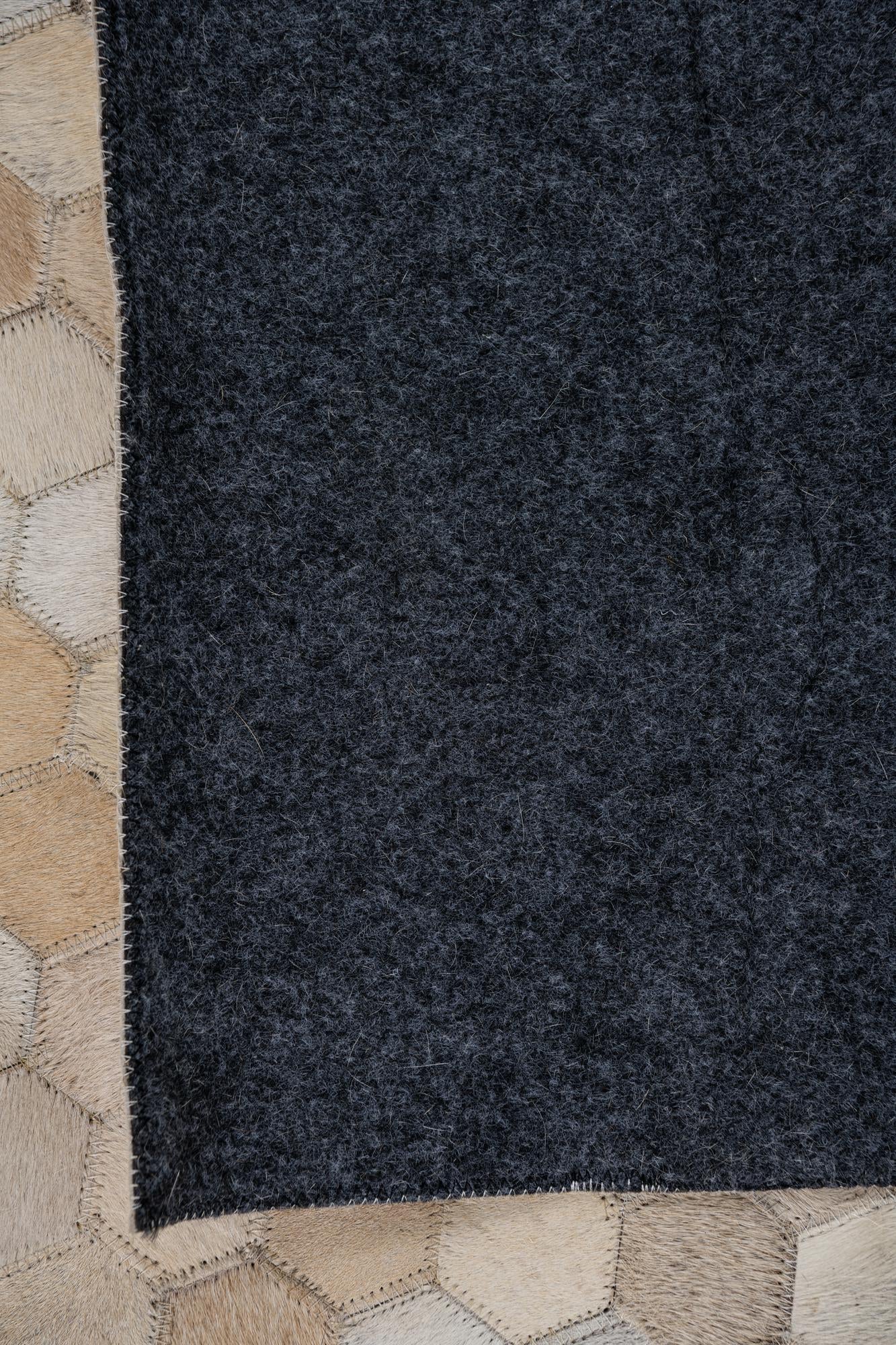 5' 3 x 7' 4 Cowhide Leather Rug