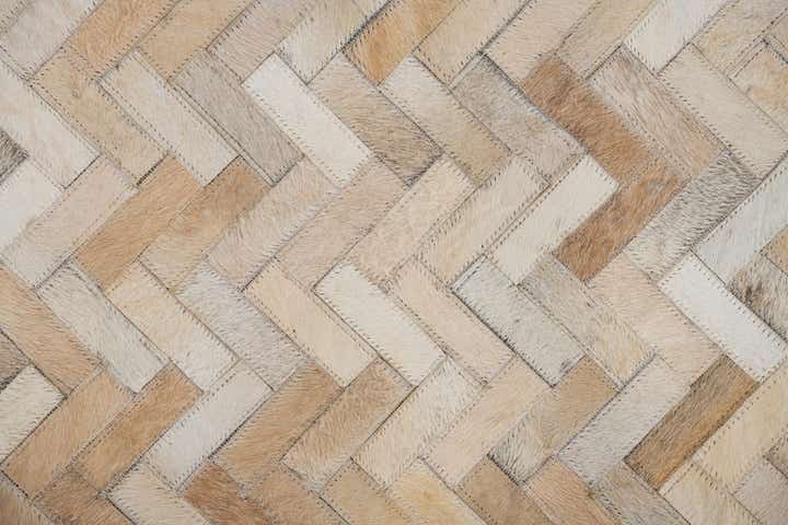 5' 3 x 7' 6 Cowhide Leather Rug