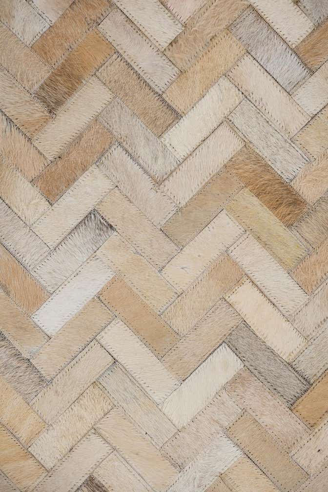 5' 3 x 7' 6 Cowhide Leather Rug