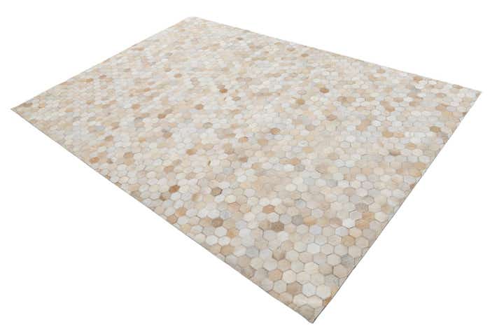 5' 3 x 7' 7 Cowhide Leather Rug