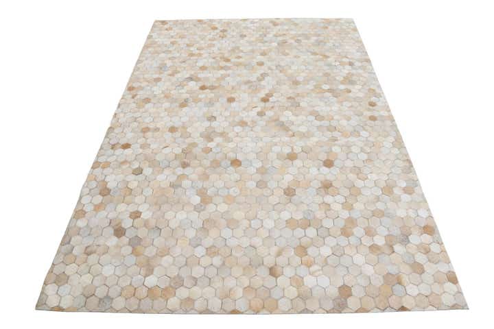 5' 3 x 7' 7 Cowhide Leather Rug