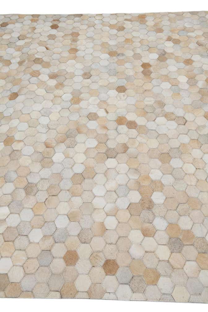 5' 3 x 7' 7 Cowhide Leather Rug