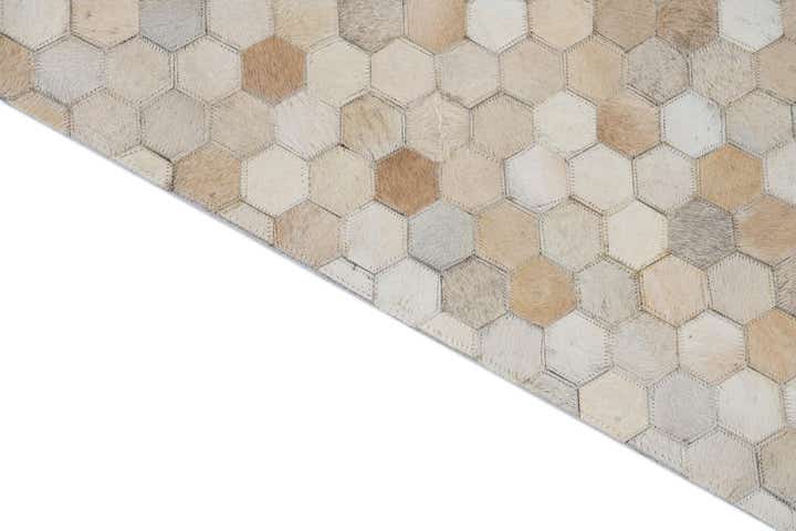 5' 3 x 7' 7 Cowhide Leather Rug