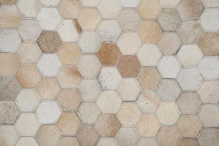 5' 3 x 7' 7 Cowhide Leather Rug