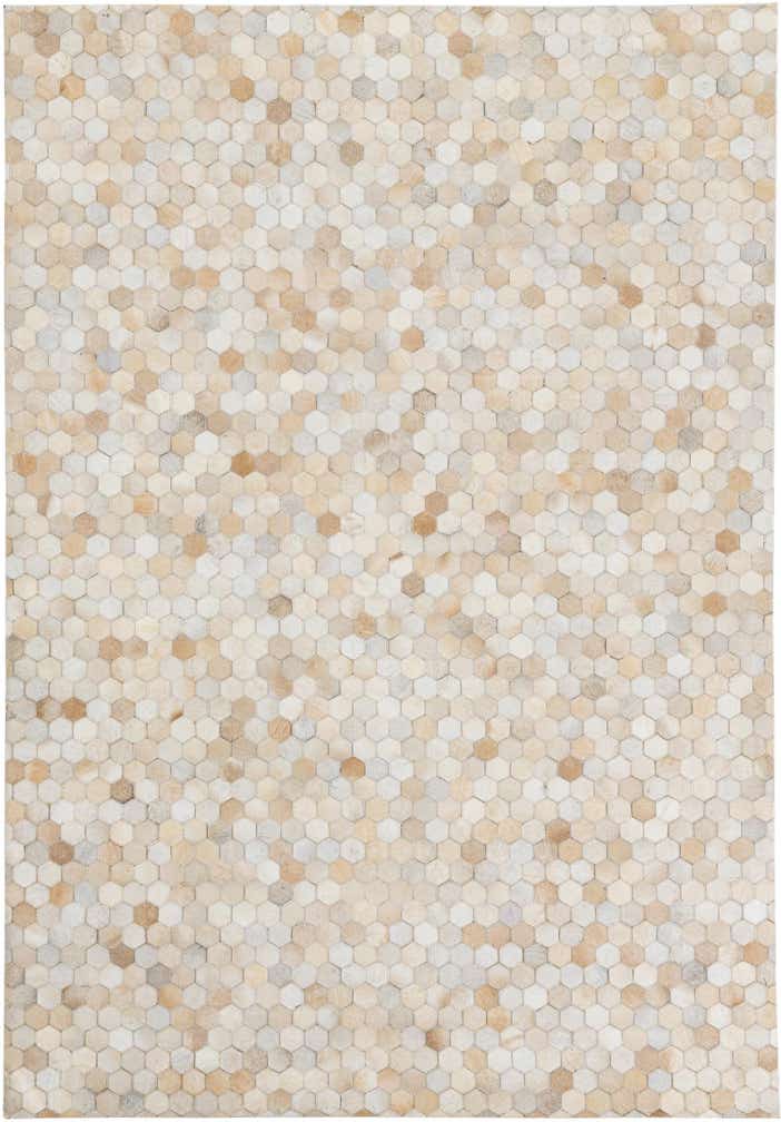 5' 3 x 7' 7 Cowhide Leather Rug
