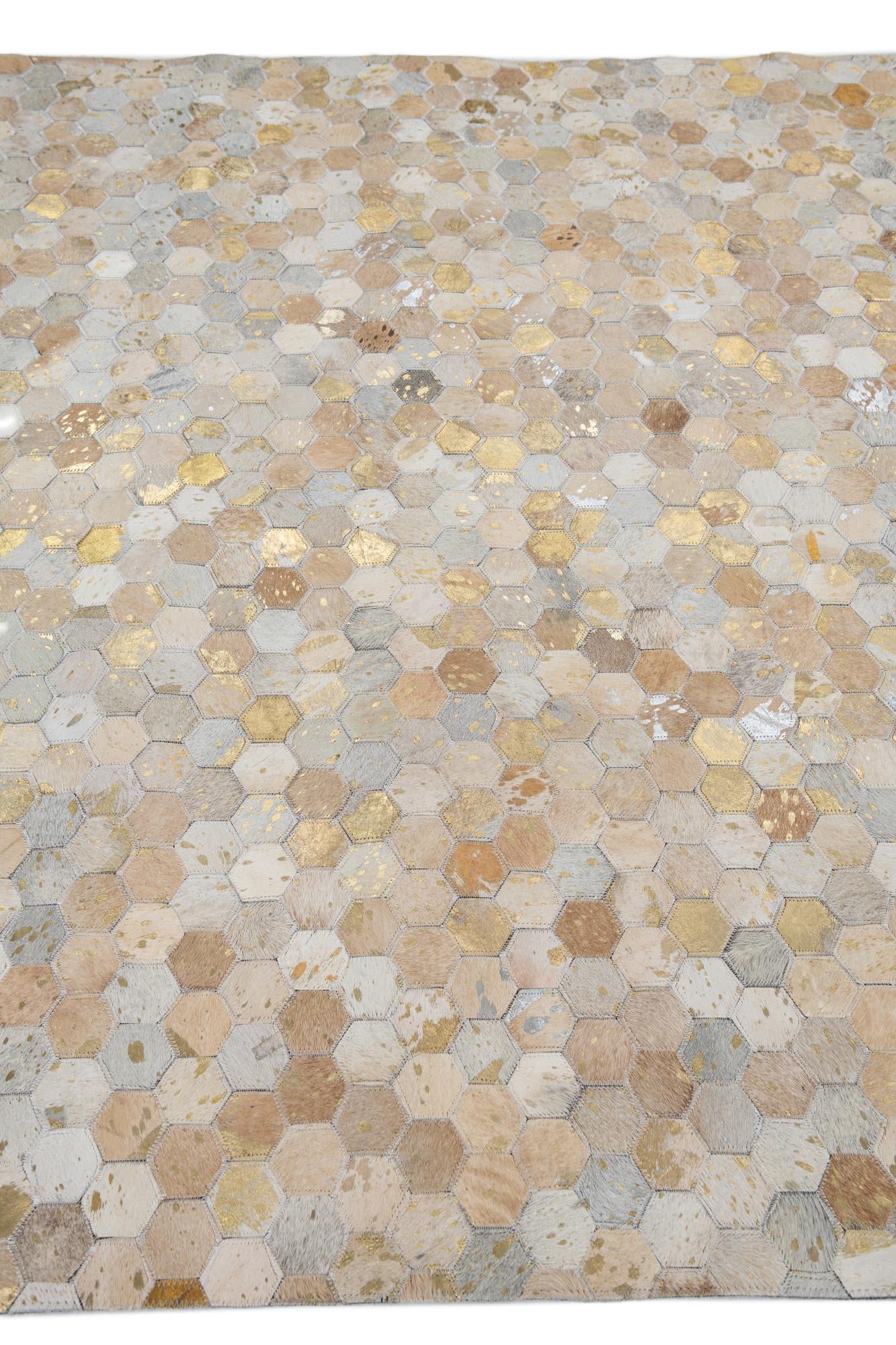 5' 2 x 8' Cowhide Leather Rug