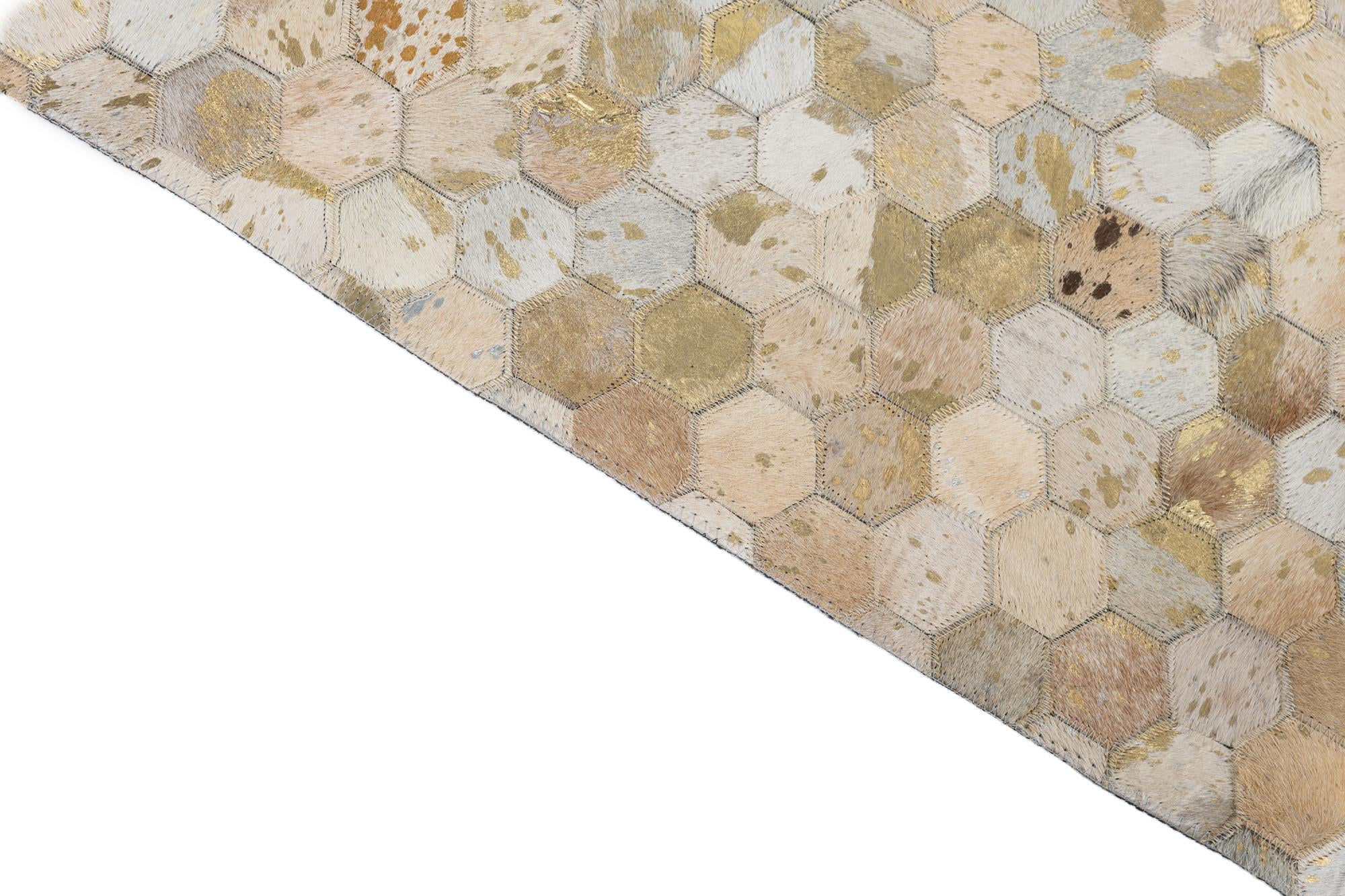 5' x 8' Cowhide Leather Rug