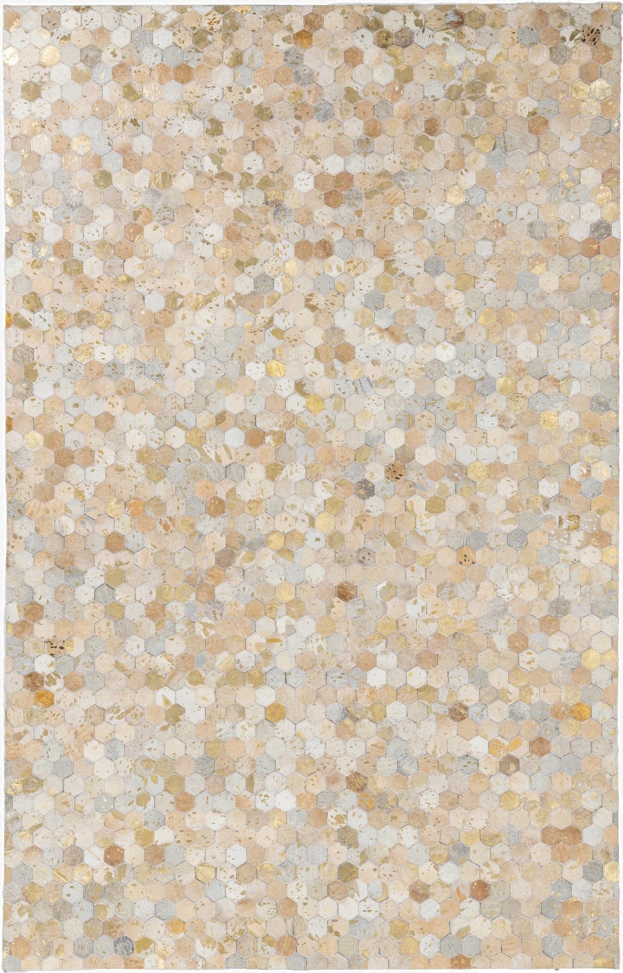 5' 2 x 8' Cowhide Leather Rug