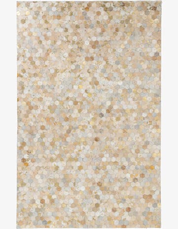 5' 2 x 8' Cowhide Leather Rug