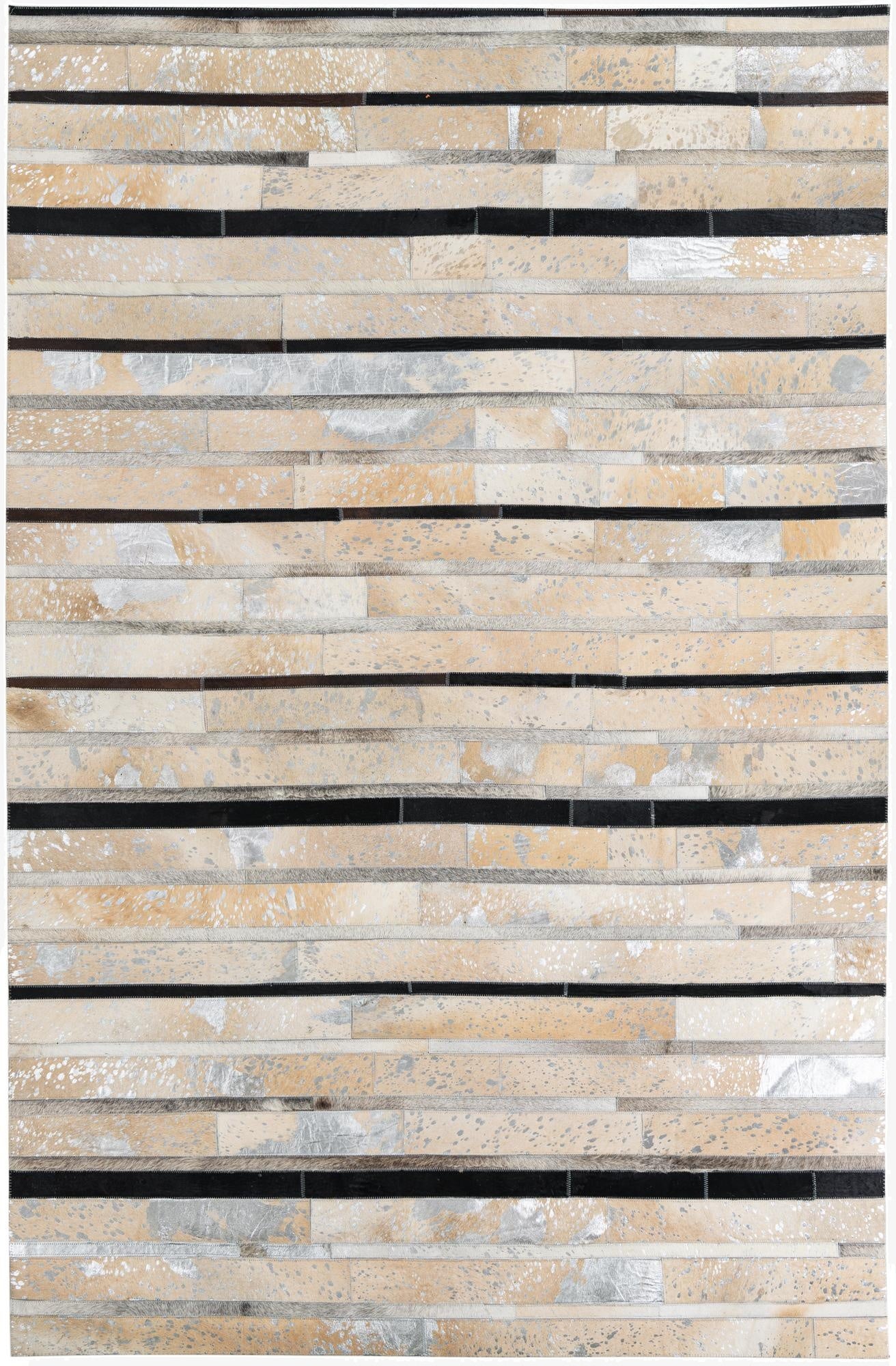 5' 2 x 8' Cowhide Leather Rug