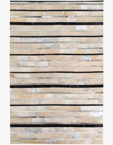 5' 2 x 8' Cowhide Leather Rug