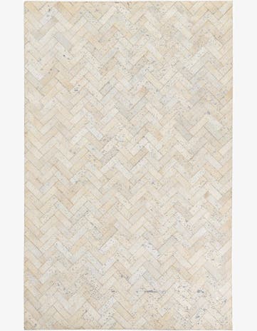 5' x 7' 9 Cowhide Leather Rug