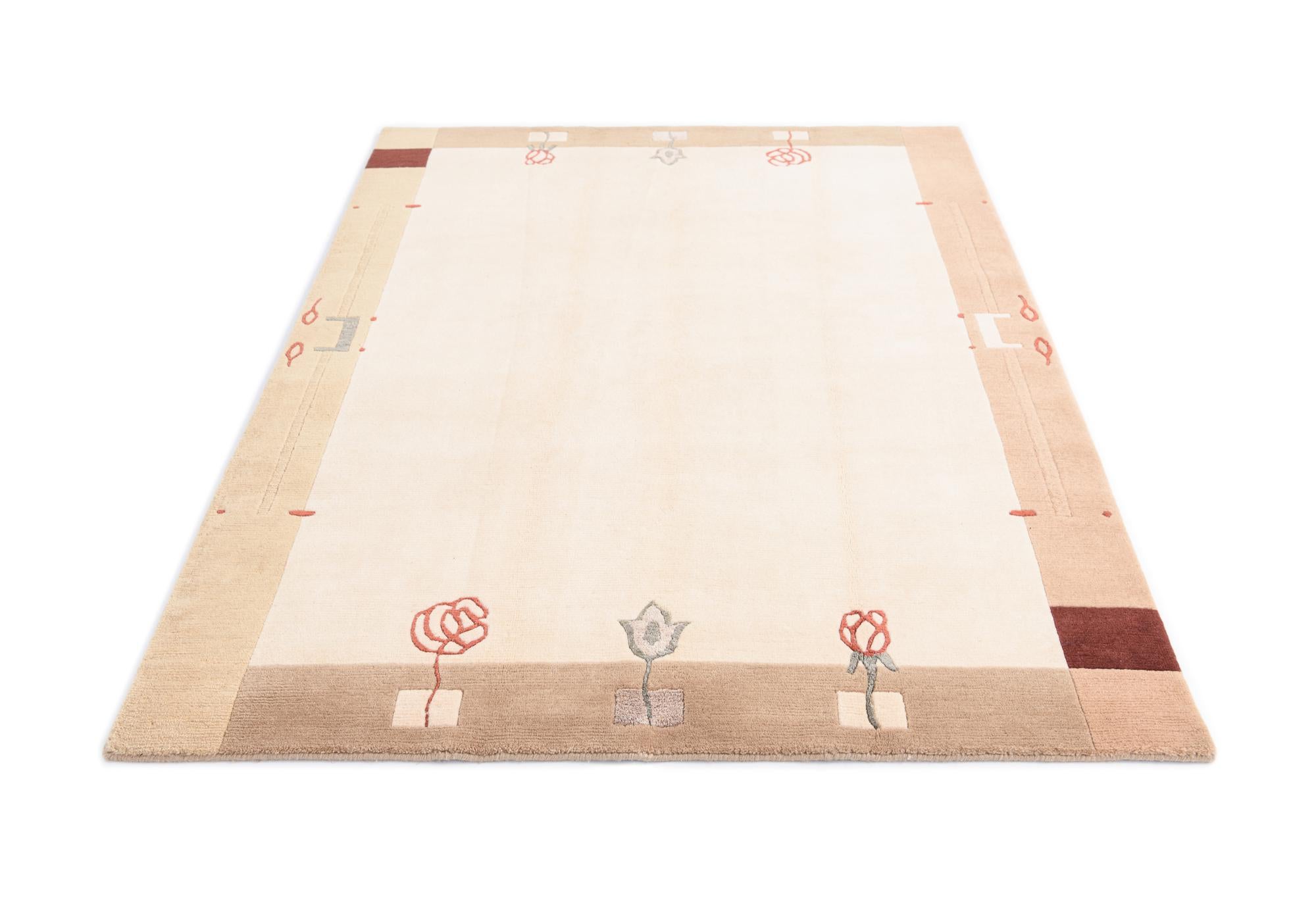4' 7 x 6' 9 Hand Knotted Darya Wool Rug
