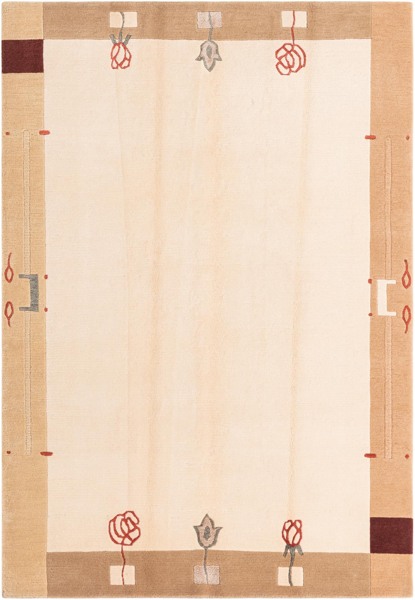 4' 7 x 6' 9 Hand Knotted Darya Wool Rug