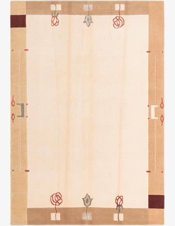 4' 7 x 6' 9 Hand Knotted Darya Wool Rug