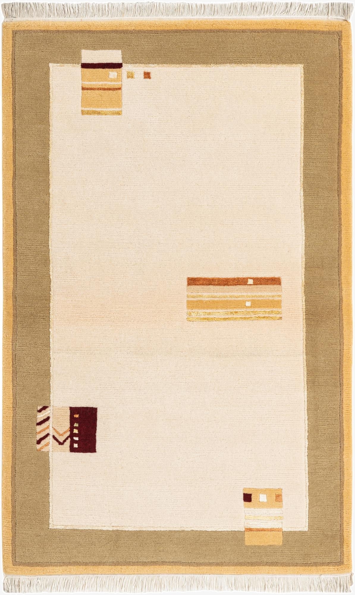 3' x 4' 10  Hand Knotted Darya Wool Rug