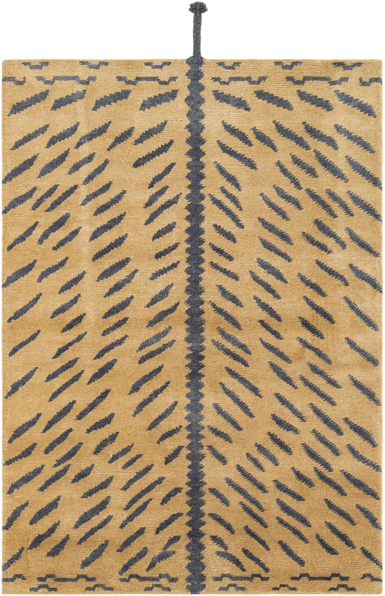 4' 8 x 6' 6 Hand Knotted Gabbeh Wool Rug