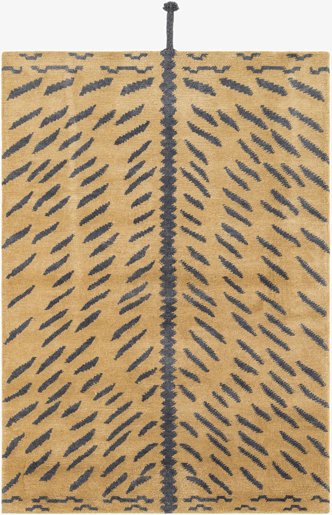 4' 8 x 6' 6 Hand Knotted Gabbeh Wool Rug