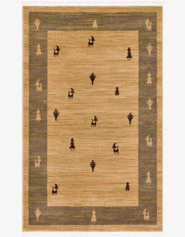 Tan Kashkuli Gabbeh Rug