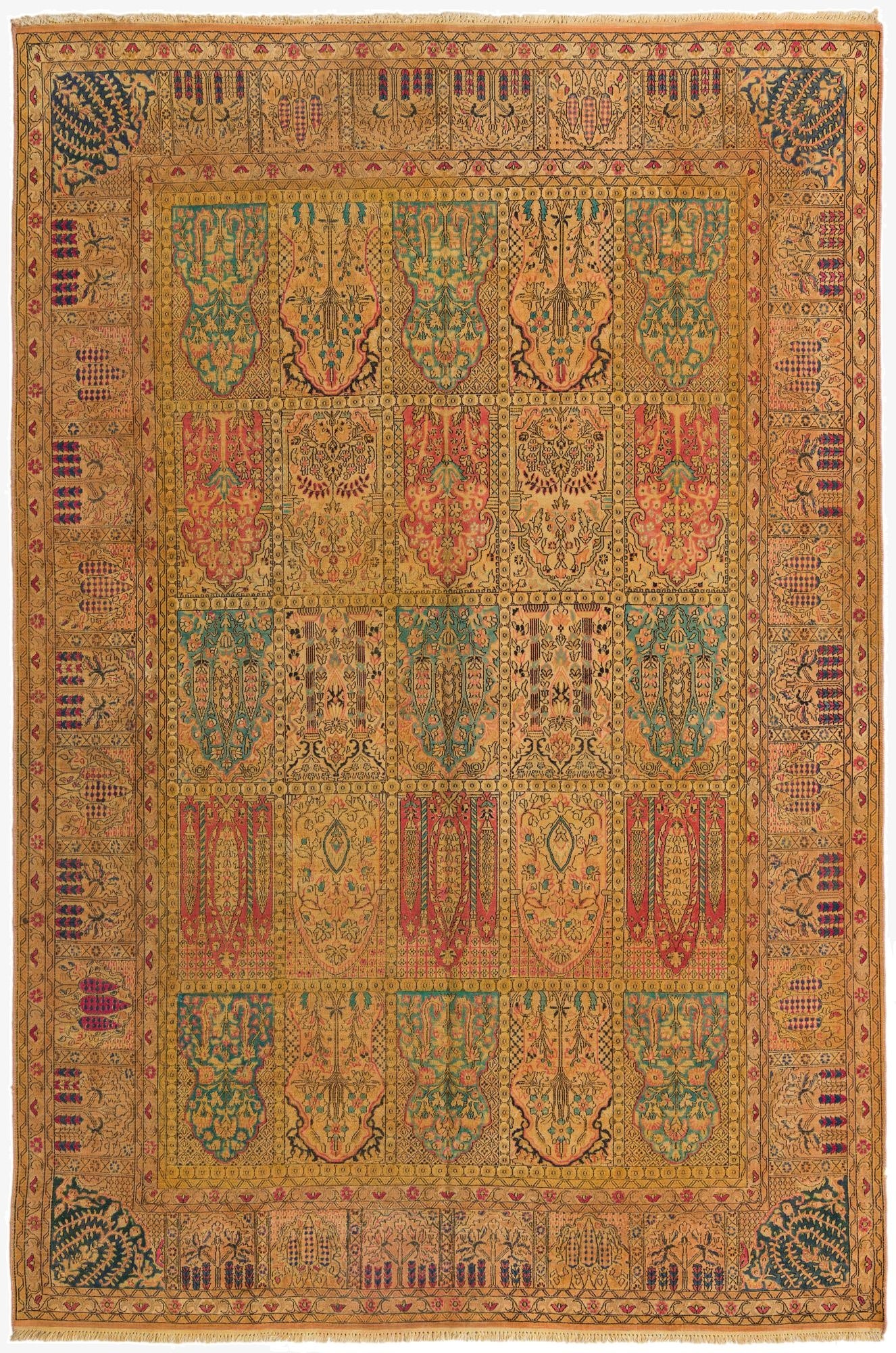 6' x 9'  Hand Knotted Kashmir Oriental Rug