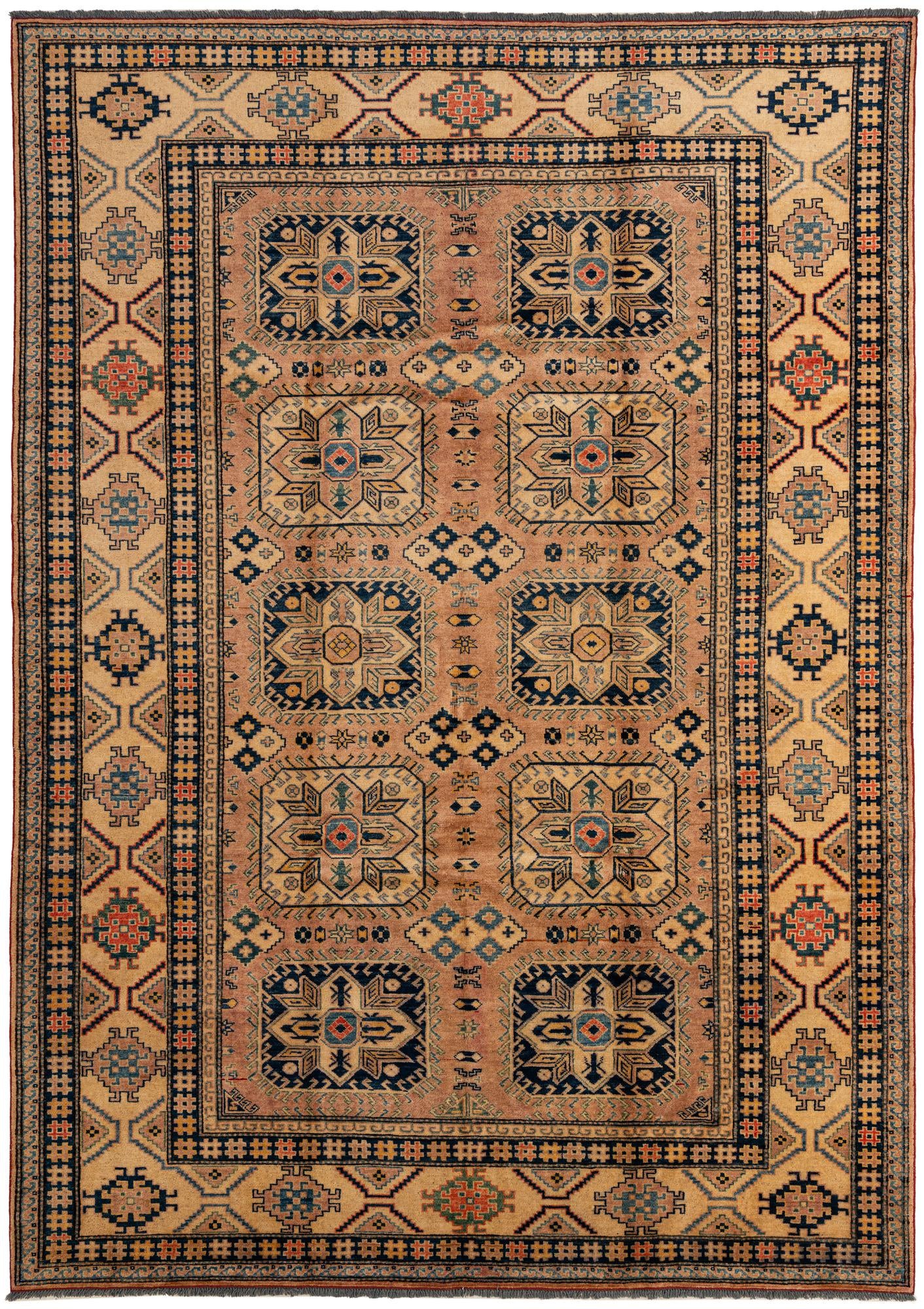 7' 3 x 10' 1 Hand Knotted Kazak Wool Rug