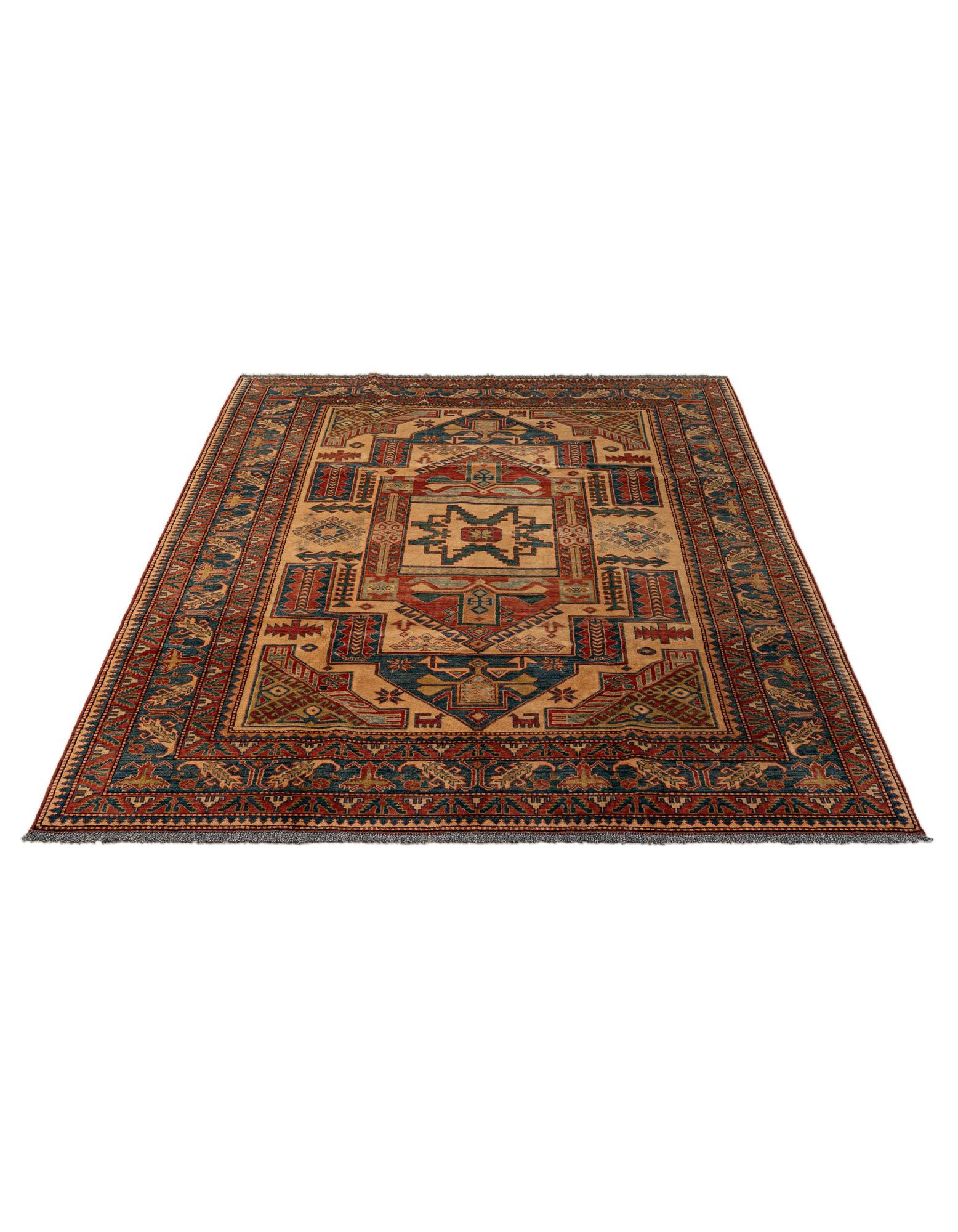 6' 8 x 9' 5 Hand Knotted Kazak Wool Rug