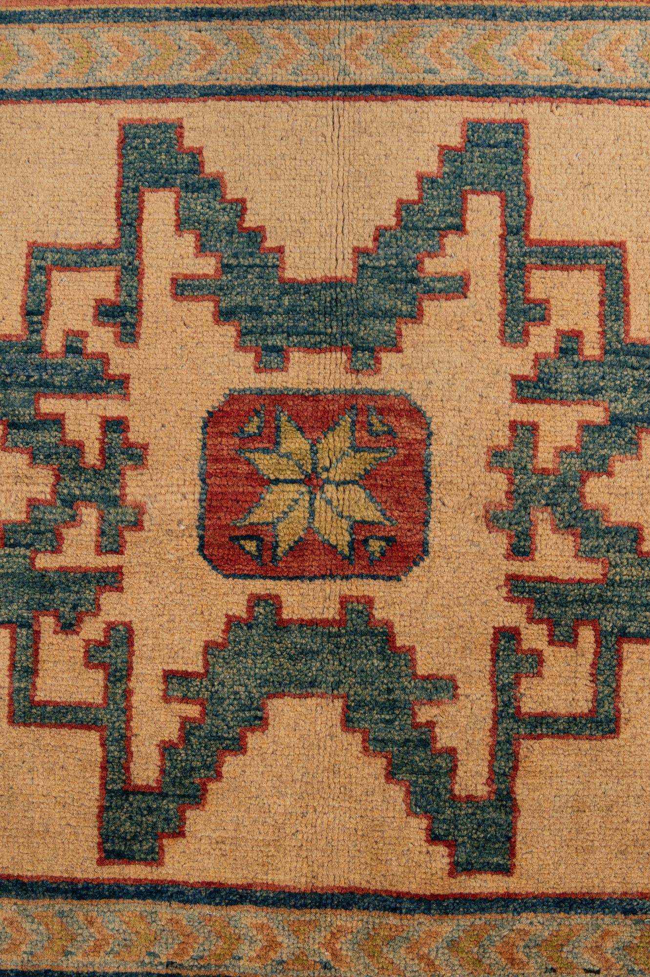 6' 8 x 9' 5 Hand Knotted Kazak Wool Rug