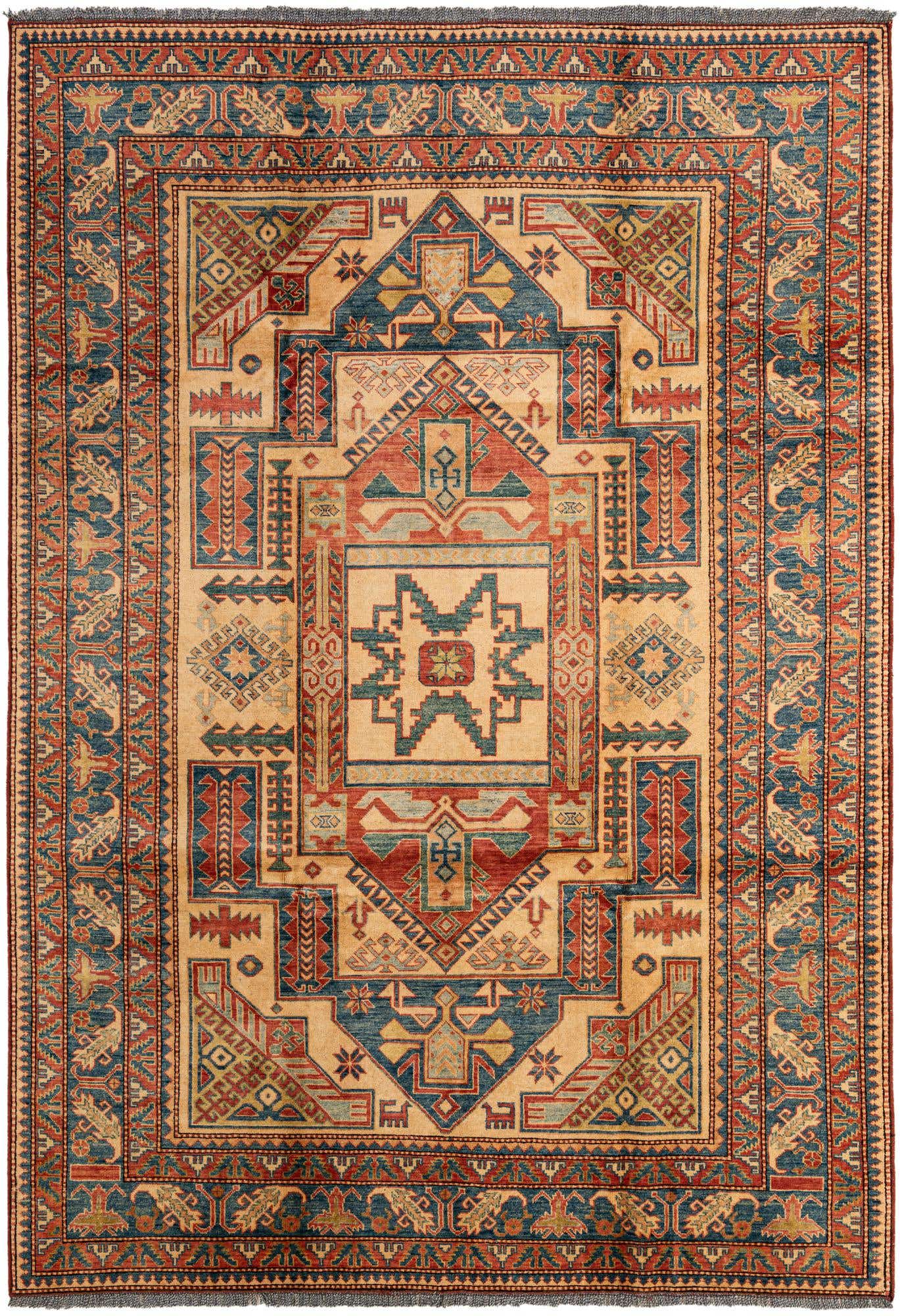 6' 8 x 9' 5 Hand Knotted Kazak Wool Rug