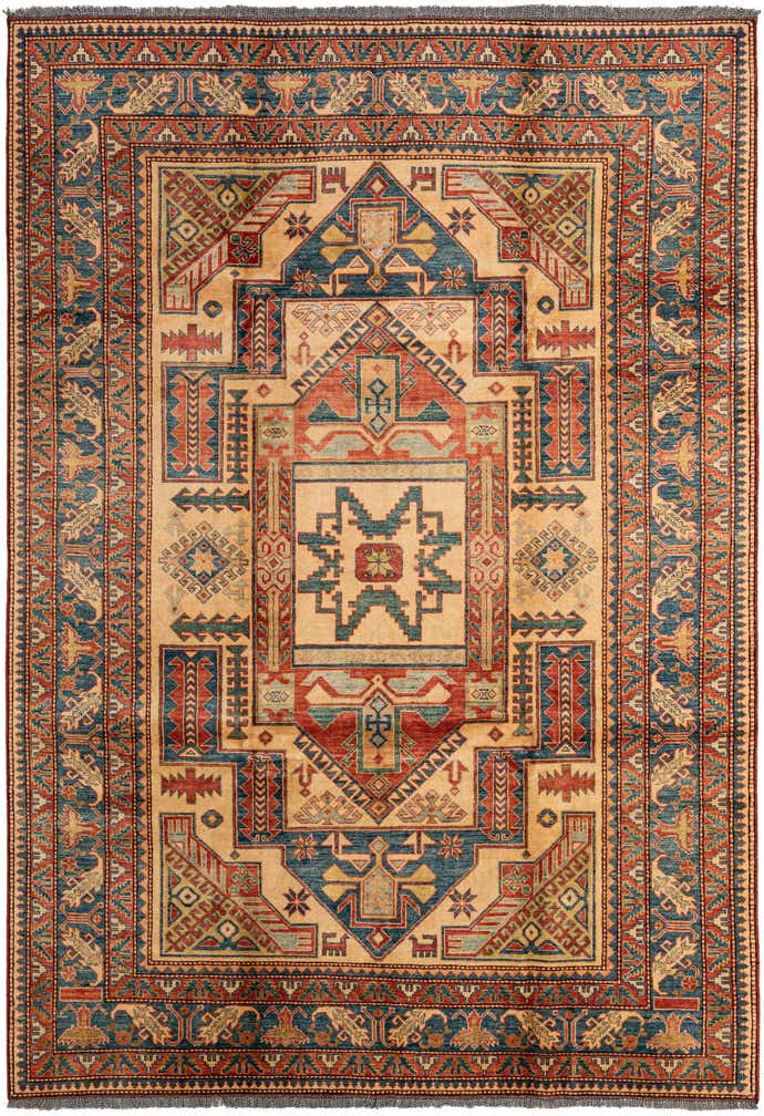 6' 8 x 9' 5 Hand Knotted Kazak Wool Rug