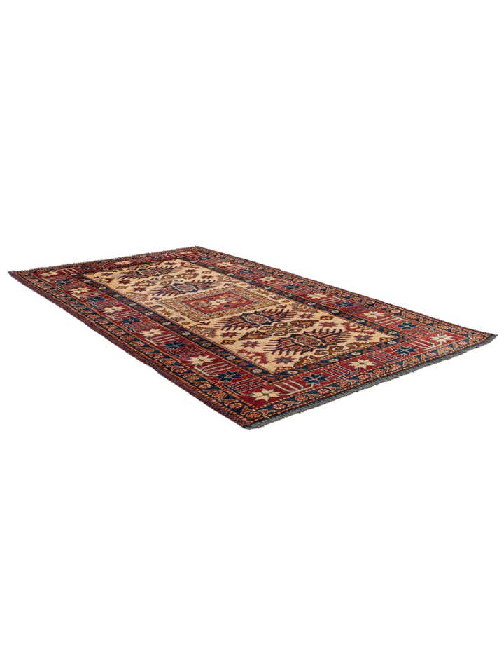 3' 5 x 5' 9 Hand Knotted Kazak Wool Rug