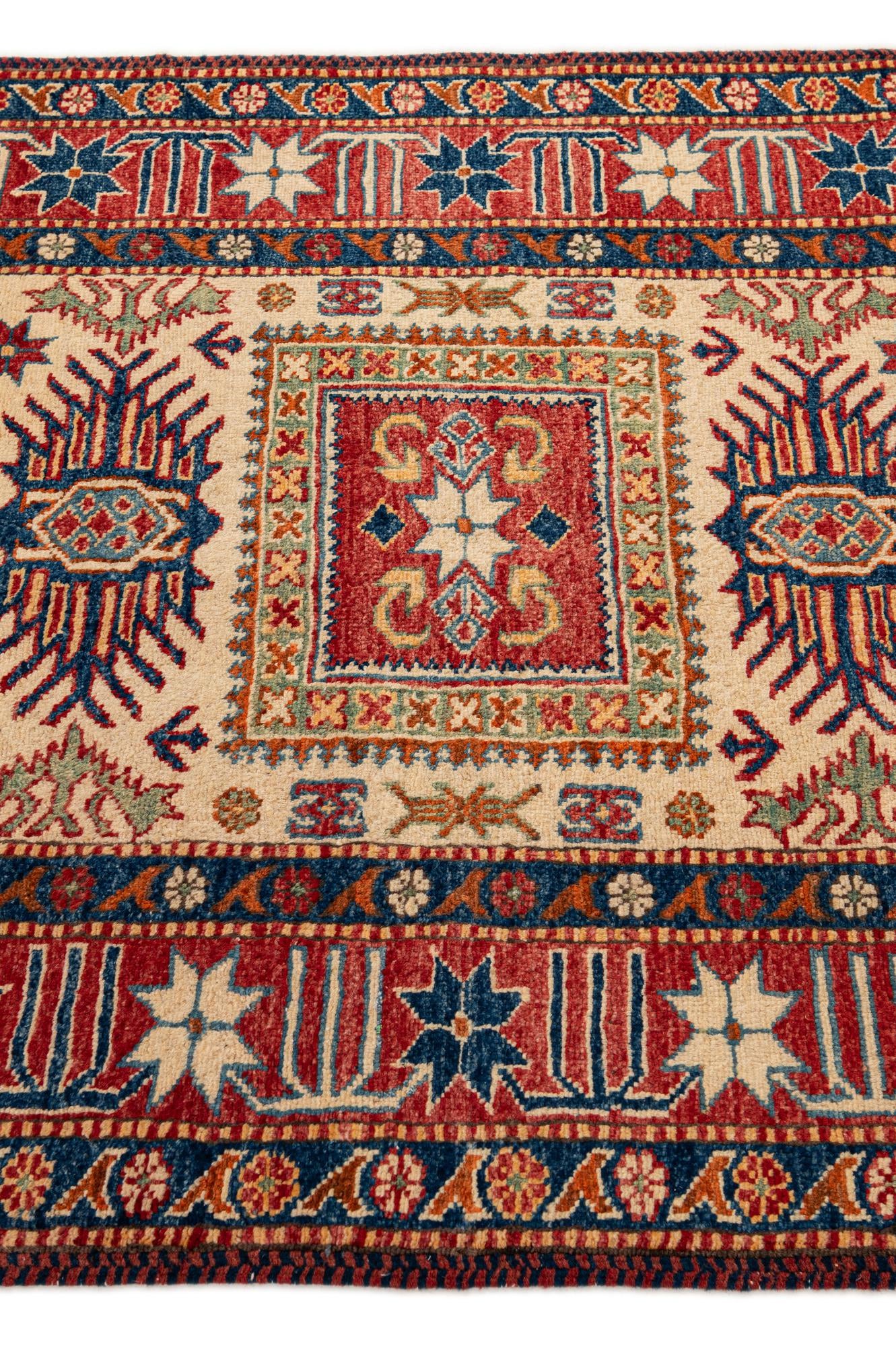 3' 5 x 5' 9 Hand Knotted Kazak Wool Rug